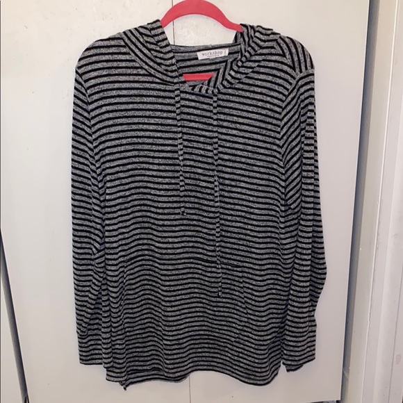 Workshop Black and Gray Striped Sweater - Picture 1 of 3